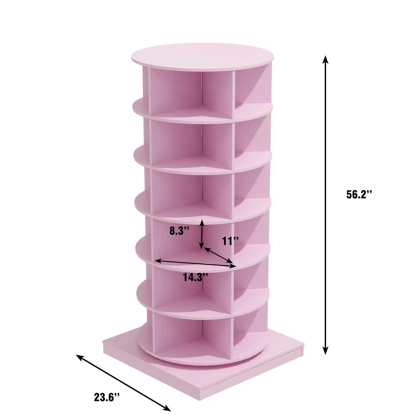 Blush 360 Rotating Shoe Tower - 6 Layers